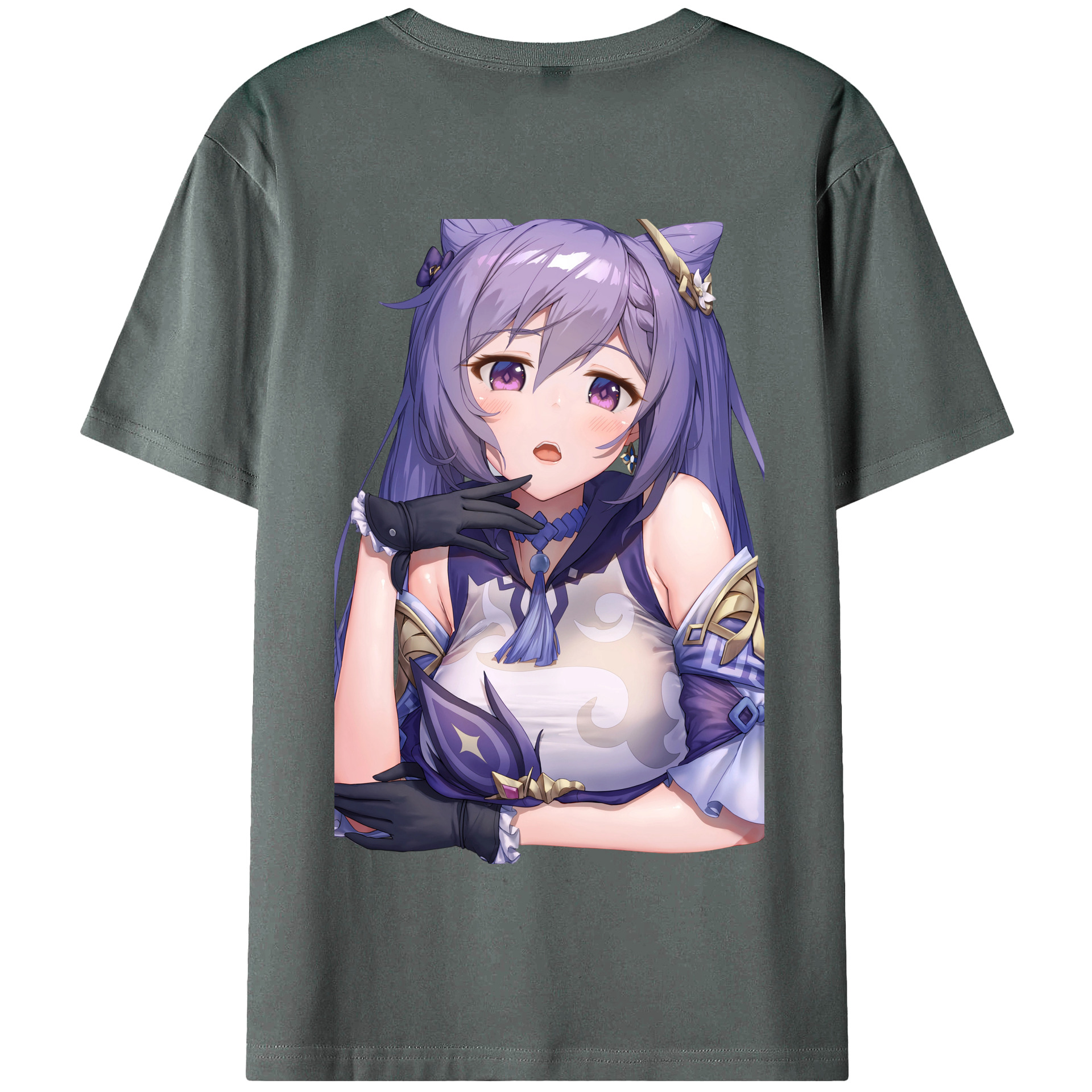 げんし神 刻晴 こくせい genshin Kokusei 綿100％半袖Tシャツ（背面プリント）